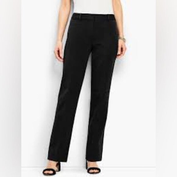 Talbots Mid-Rise Windsor Italian Wool Flannel Black Pants Size 10L - Picture 1 of 9